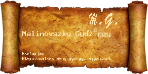 Malinovszky György névjegykártya