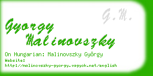 gyorgy malinovszky business card