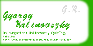 gyorgy malinovszky business card